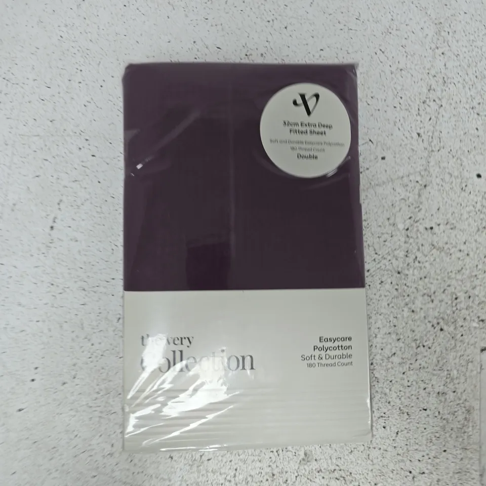 FITTED SHEET SET – EXTRA DEEP 30CM, POLYCOTTON, PURPLE BOXED