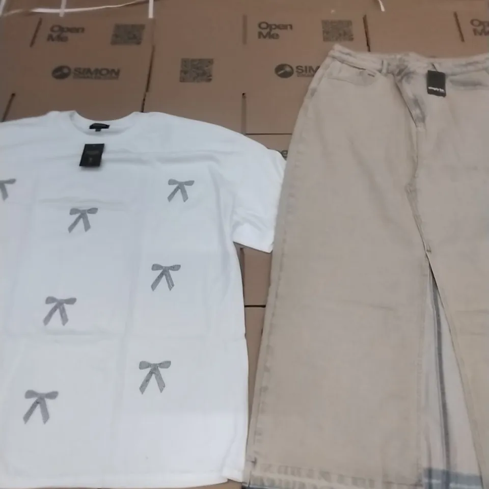 PALLET OF BRAND NEW WOMENS QUALITY DESIGNER CLOTHES APPROXIMATELY 130 TO INCLUDE; BLAZERS, SHIRTS, TOPS, SKIRTS ETC