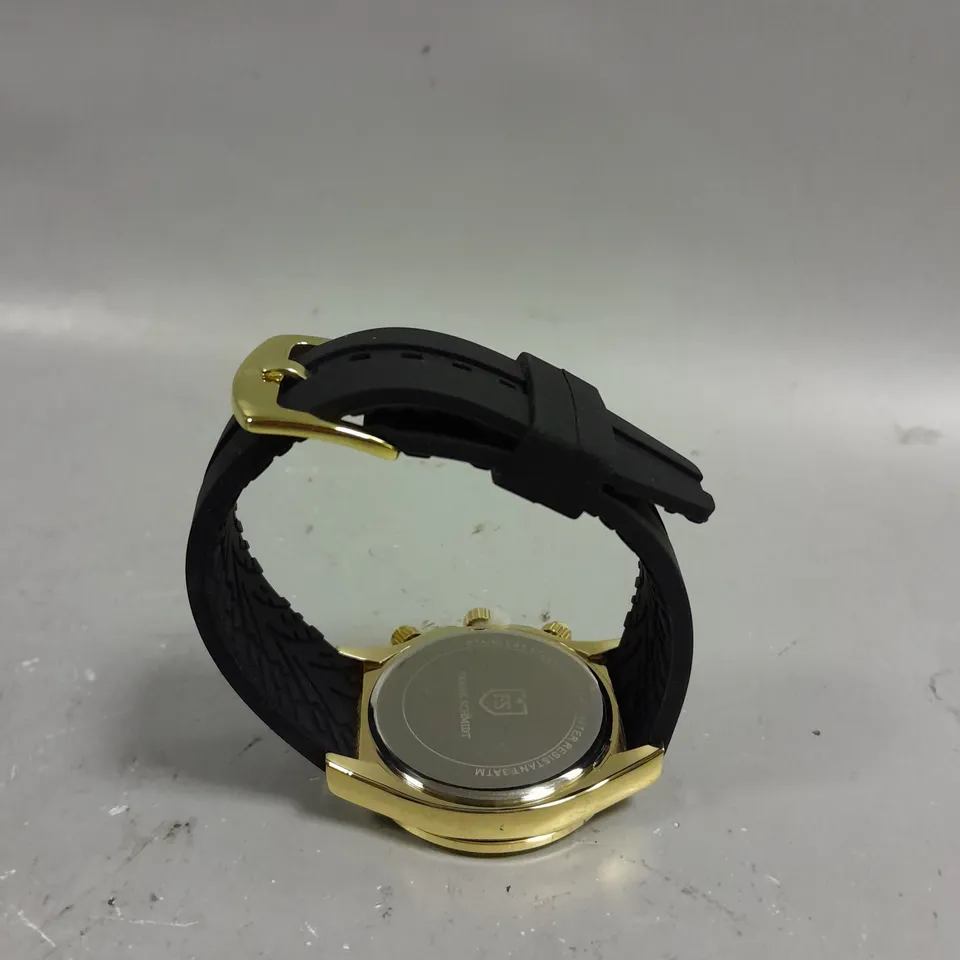 BOXED FRANK SCHMIDT MULTI FUNCTION DIAL WTIH DATE WITH HQ RUBBER SPORTS STRAP WATCH