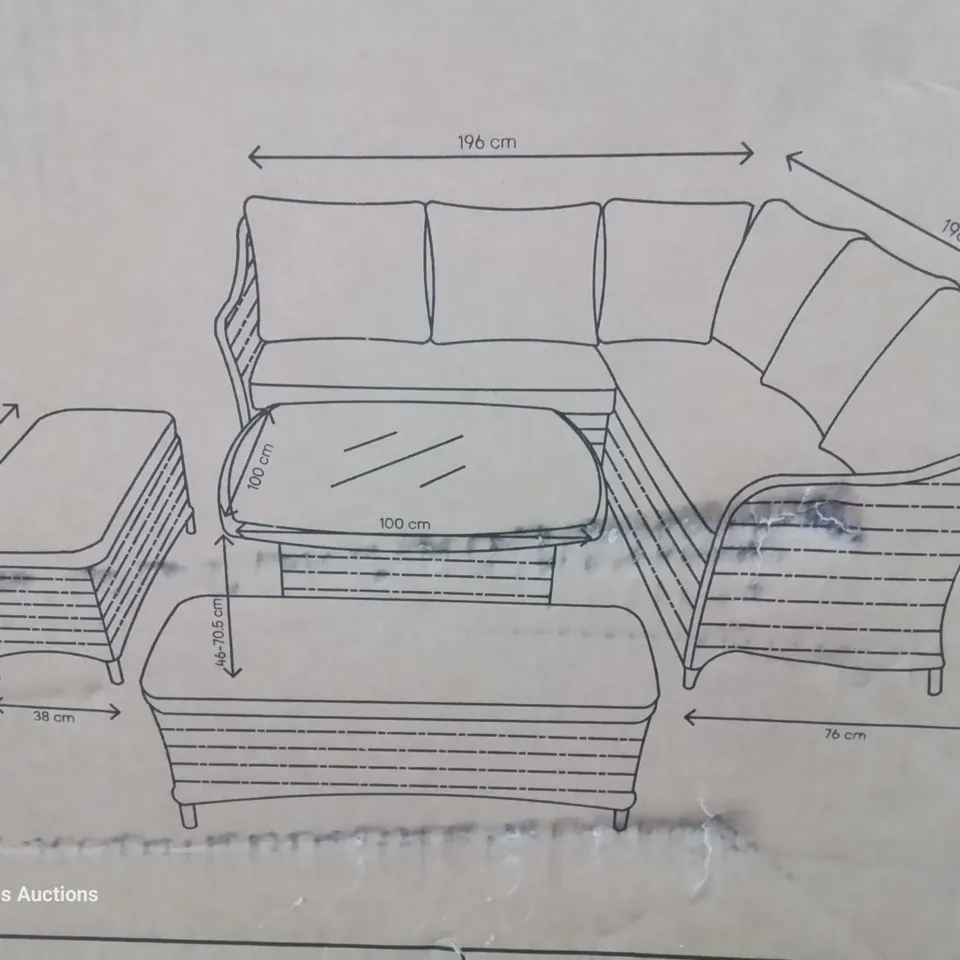 BOXED HAMILTON CORNER DINING SET (2 BOXES)