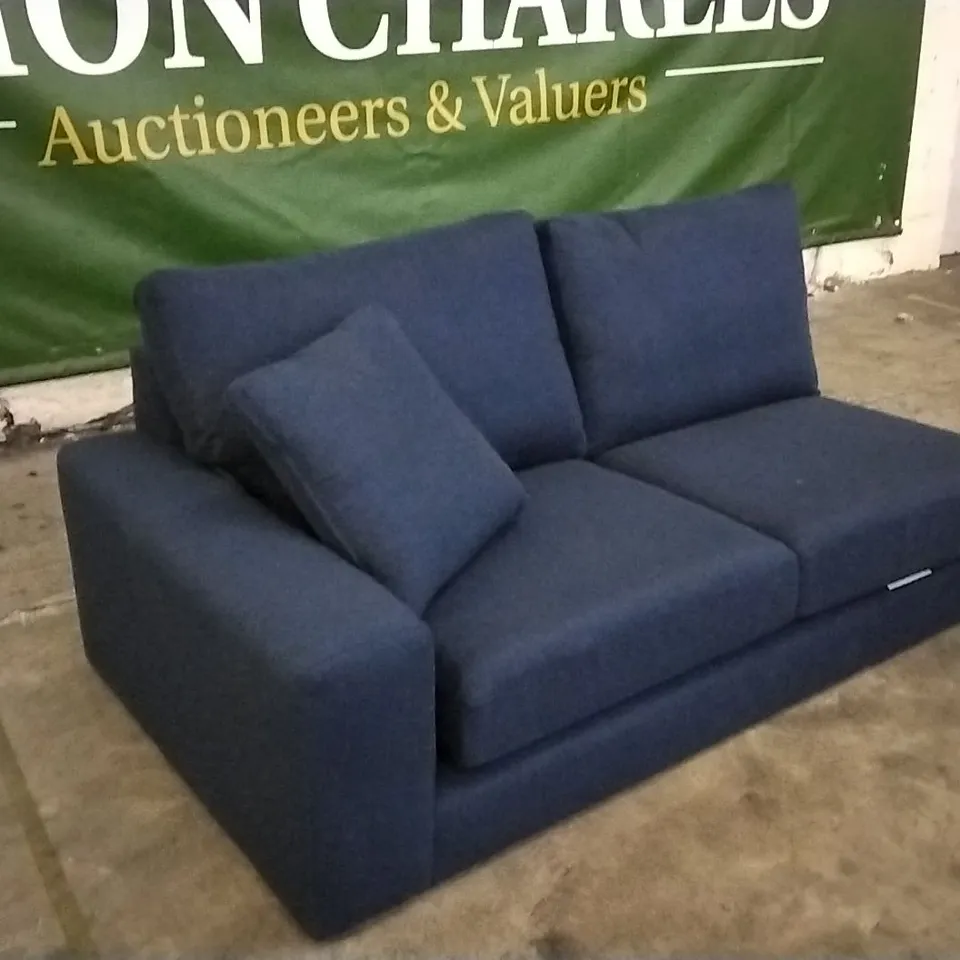 QUALITY BRITISH DESIGNER NAVY BLUE CORNER GROUP SOFA SECTION 