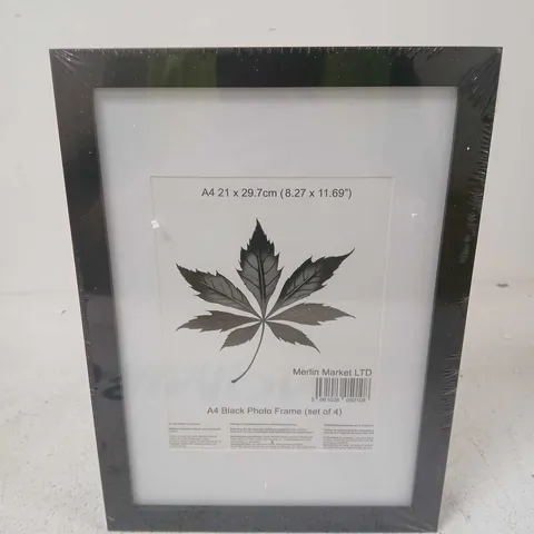 MERLIN MARKET A4 BLACK PHOTO FRAME SET OF 4 