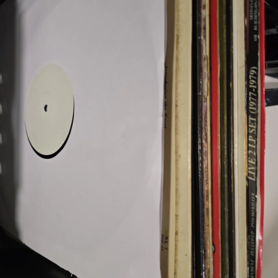 BOX OF APPROXIMATELY 9 ASSORTED VINYL'S TO INCLUDE - THE ESSENTIAL JEAN MICHEL JARRE , PEREUBU ETC