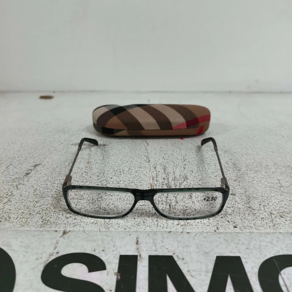 BURBERRY EYEWEAR BY SAFILO EYEGLASSES – BLACK RECTANGULAR FRAME