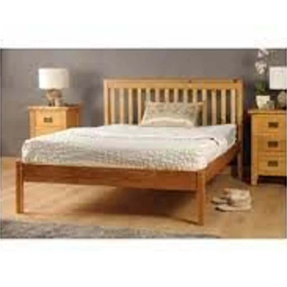 BOXED ALOIS BED FRAME KINGSIZE - CARAMEL 