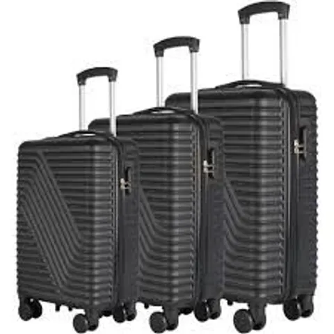 BOXED NEO BLACK HARD SHELL LUGGAGE SUITCASES (1 BOX)