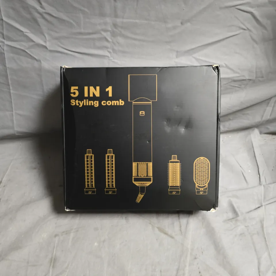 5 IN 1 STYLING COMB – HAIR STYLING TOOL WITH ATTACHMENTS, BOXED
