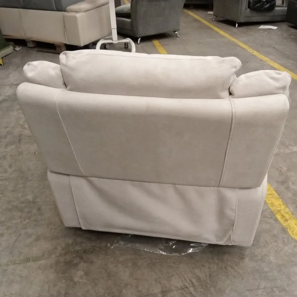 ALBION FABRIC HIGH BACK MANUAL RECLINER ARMCHAIR - PEBBLE GREY RRP £479