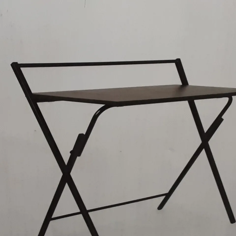 BOXED EVELYN FOLDING WIDE DESK IN BLACK  WOOD EFFECT - H85 X W83 X D54 CM 