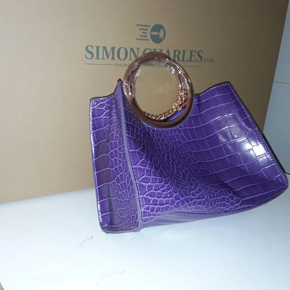 PURPLE FAUX LEATHER LADIES BAG