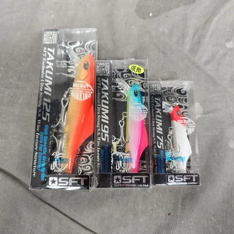 LOT OF 3 TAKUMI SFT FISHING TACKLE BAITS INCLUDES 125, 95 AND 75