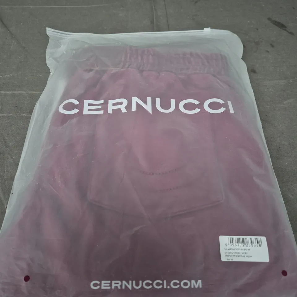 CERNUCCI WASHED STRAIGHT LEG JOGGER – RED, SIZE M
