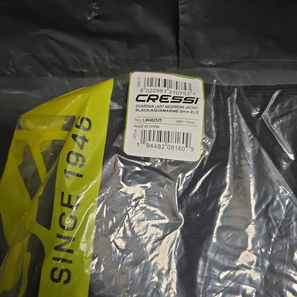 CRESSI GUARDIAN LADY NEOPRENE JACKET – 2MM, BLACK/AQUAMARINE, XL