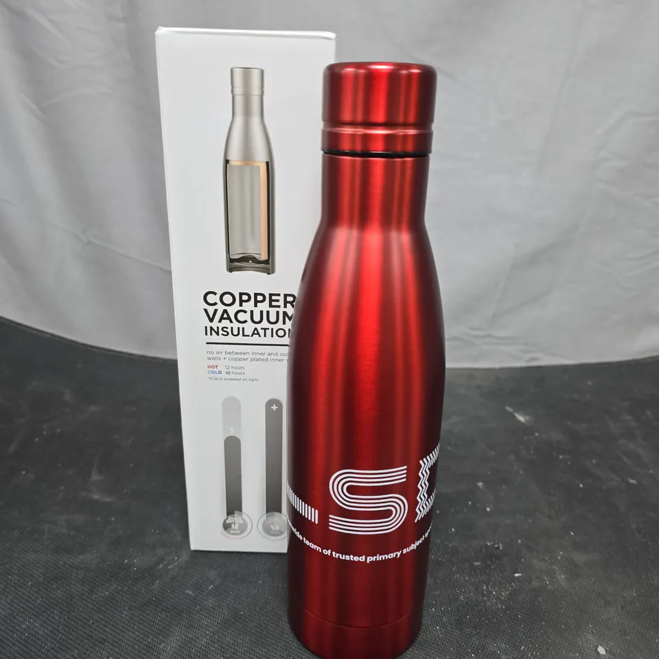 RED STAINLESS STEEL INSULATED WATER BOTTLE – VACUUM-INSULATED