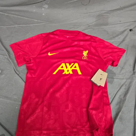 LIVERPOOL FC WOMEN'S NIKE FOOTBALL SHIRT – RED, AXA SPONSOR, SIZE M