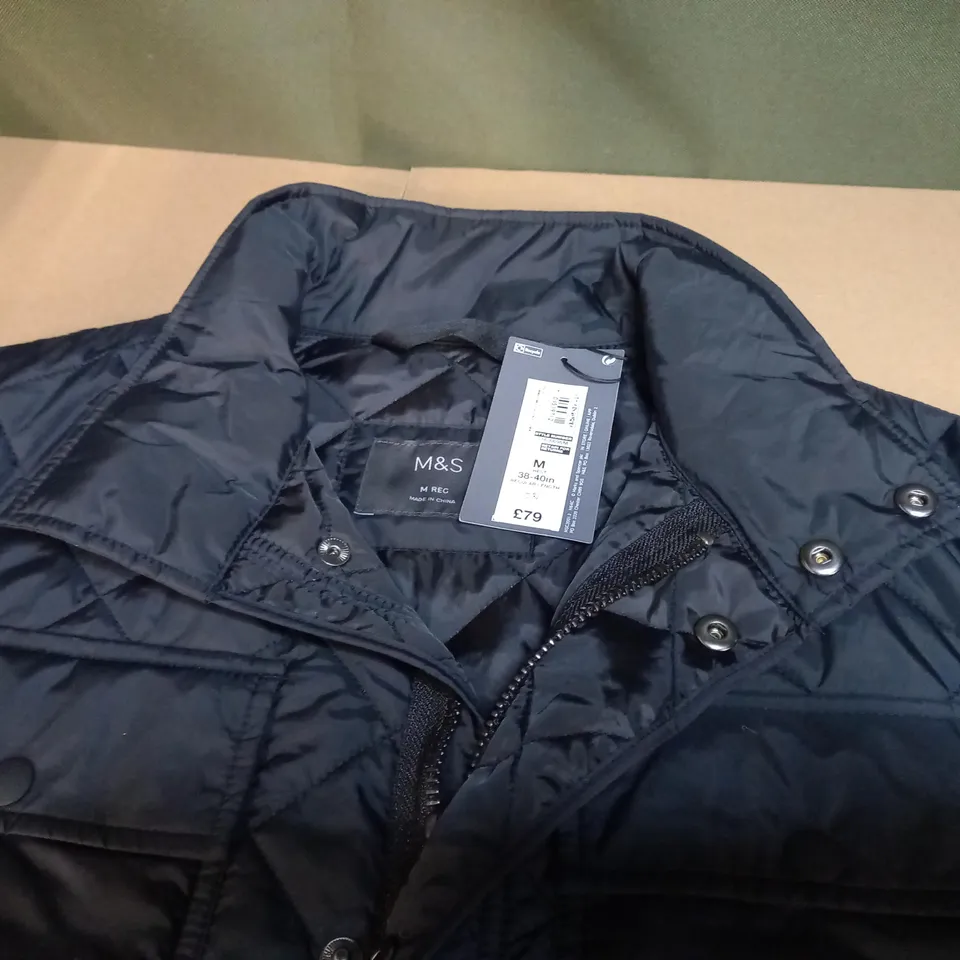 M&S BLACK STORMWEAR COAT - M REG 