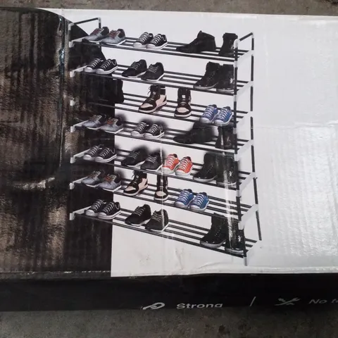 BOXED KEPLIN 7 TIER SHOE RACK - BLACK 