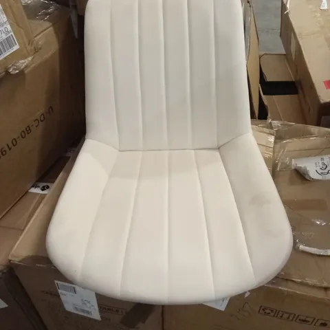 BOXED SET OF 2 CREAM VELVET DINING CHAIRS