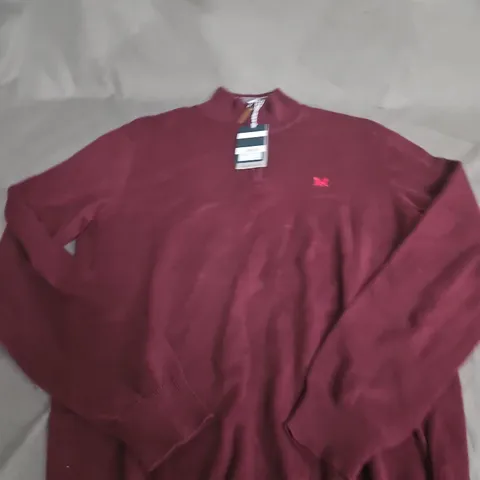 CREW CLOTHING COMPANY ORGANIC COTTON BURGUNDY JUMPER, UK SIZE L 