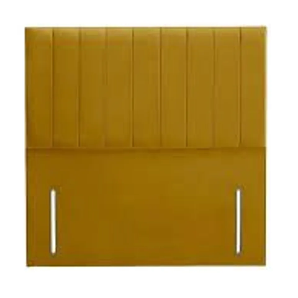 BOXED LIBERTY VELVET HEADBOARD IN OCHRE - KING SIZE