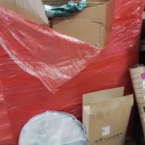 PALLET OF ASSORTED HOUSEHOLD GOODS AND PRODUCTS TO INCLUDE;PILLOW POPUP BEACH TENT,WALL PANELS
