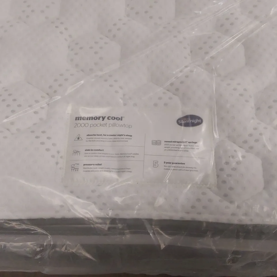 QUALITY BAGGED SILENTNIGHT MEMORY COOL 2000 PILLOW TOP 5' KING SIZE MATTRESS