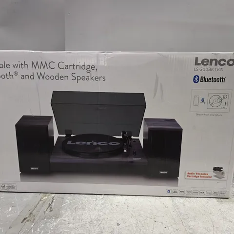 BOXED LENCO LS-300BK V2 TURNTABLE WITH BLUETOOTH