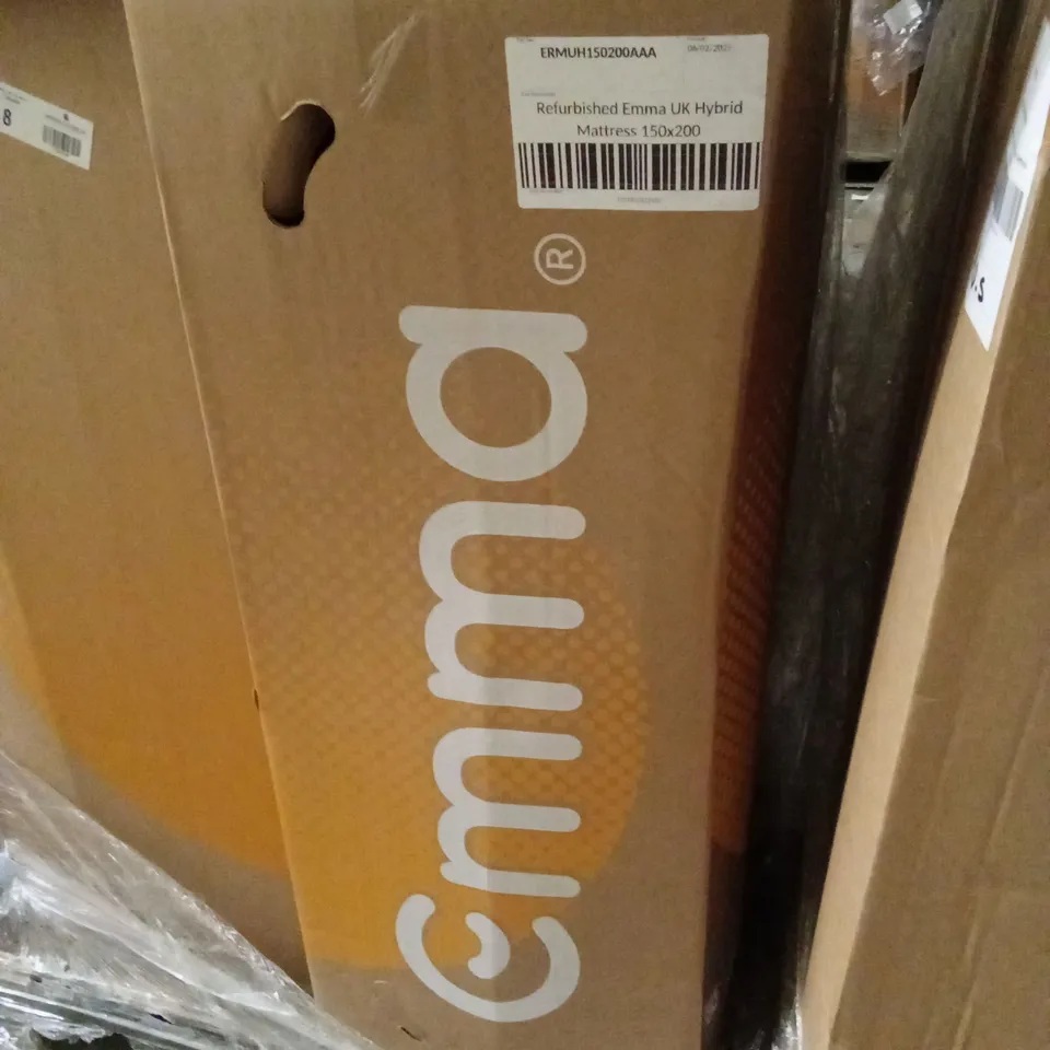 BOXED AND ROLLED MANUFACTURER REFURBISHED EMMA UK HYBRID MATTRESS 150 X 200CM (KING SIZE)