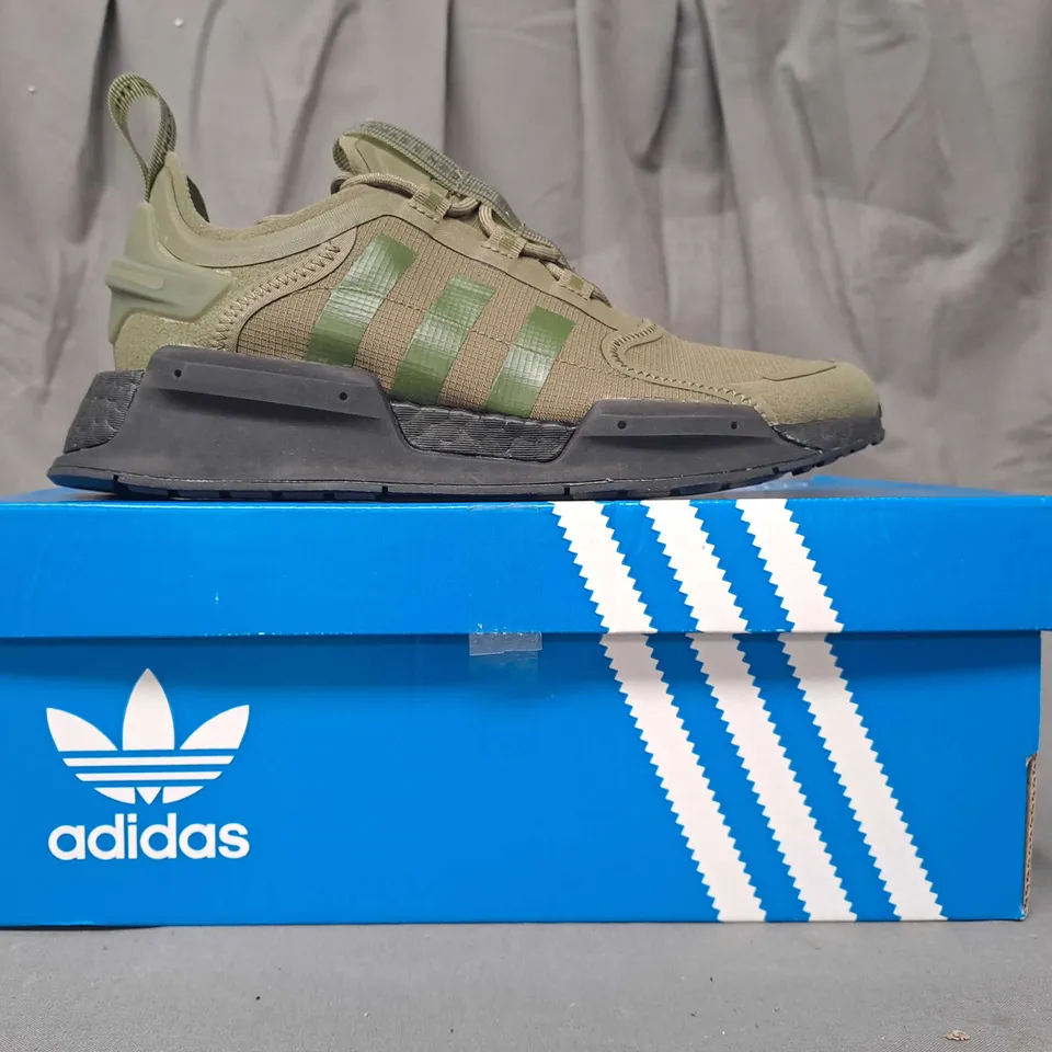 BOXED PAIR OF ADIDAS NMD V3 SHOES IN GREEN UK SIZE 5