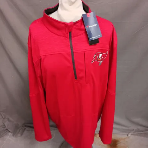 FANATICS BUCS NFL DEFENDER 1/4 ZIP IN RED SIZE XL