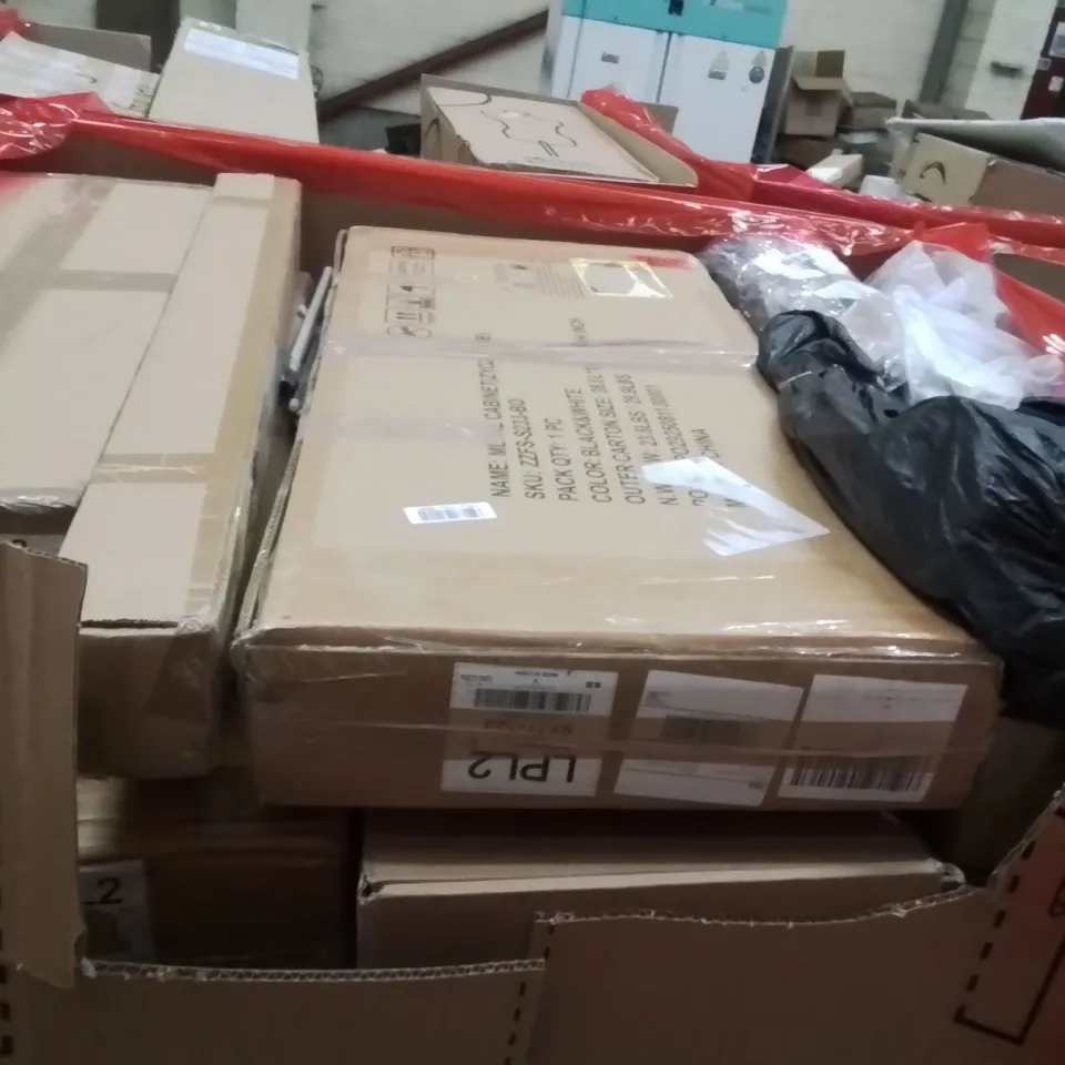 PALLET OF ASSORTED HOUSEHOLD GOODS AND PRODUCTS TO INCLUDE;WALKING PAD,AREA RUG,RETRACTABLE SAFETY GATE 