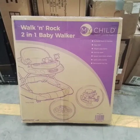 BOXED WALK 'N' ROCK 2-IN-1 BABY WALKER