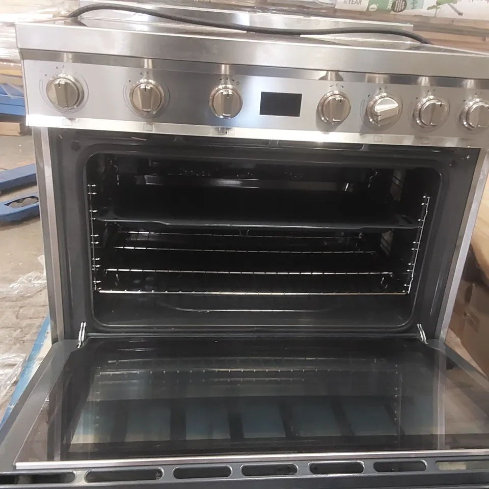 SMEG PORTOFINO CPF9IPAN 90CM WIDE ELECTRIC RANGE COOKER WITH INDUCTION HOB AND PYROLYTIC CLEANING - ANTHRACITE - A+ RATED