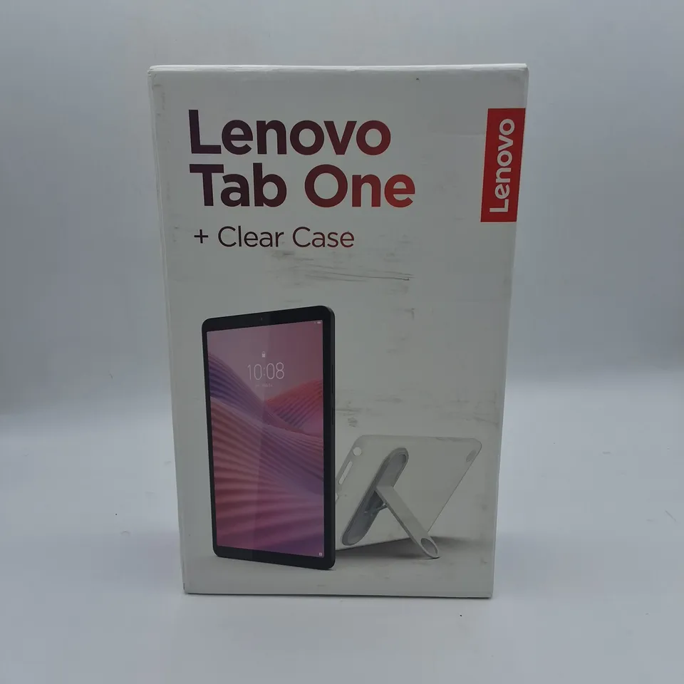 BOXED LENOVO TAB ONE+ CLEAR CASE 64GB IN LUNA GREY - TB3O5FU