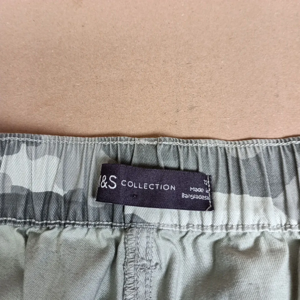 M&S COLLECTION MEN'S CAMOUFLAGE SHORTS, UK 12, GREEN MIX