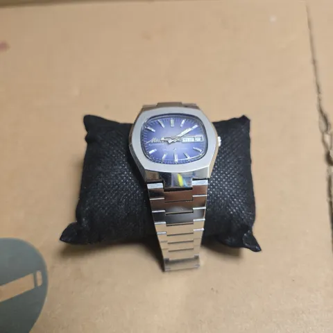 STAINLESS STEEL MIDO WRISTWATCH WITH BLUE DIAL, AUTOMATIC, DAY-DATE