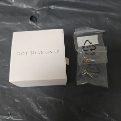 HOT DIAMONDS ETERNITY STERLING SILVER AND 18 CARAT GOLD VERMEIL DIAMOND SET INTERLOCKING EARRINGS