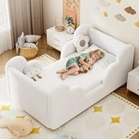 BOXED TODDLER BED, 70 x 140CM - WHITE 