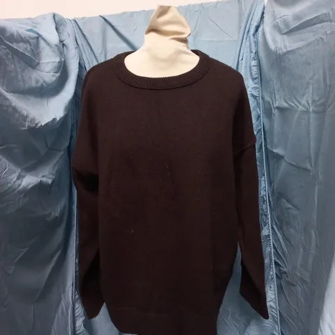 M&S MEN'S DARK BROWN KNIT SWEATER – UK SIZE M