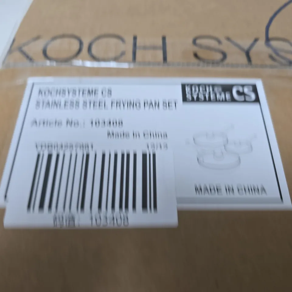 KOCH SYSTEME CS STAINLESS STEEL FRYING PAN SET