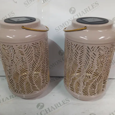 GARDEN REFLECTIONS SET OF 2 PATTERNED SOLAR LANTERNS