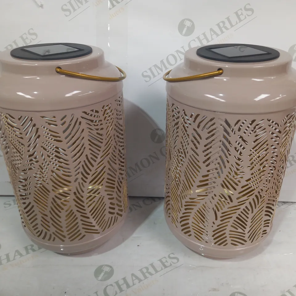 GARDEN REFLECTIONS SET OF 2 PATTERNED SOLAR LANTERNS