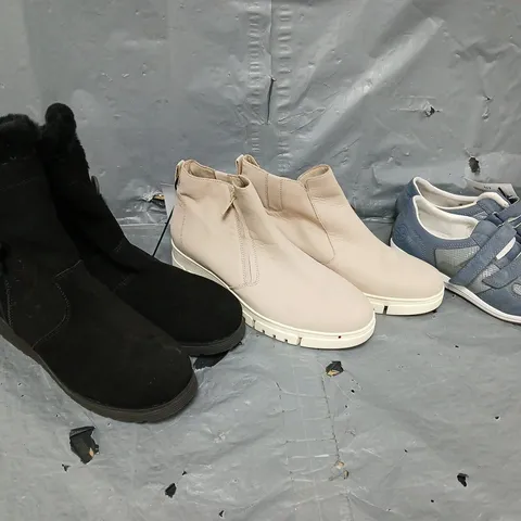 APPROXIMATELY 20 PAIRS OF SHOES IN VARIOUS SIZES, STYLES & COLOURS TO INCLUDE VIONIC, RIEKER, SKECHERS, ETC