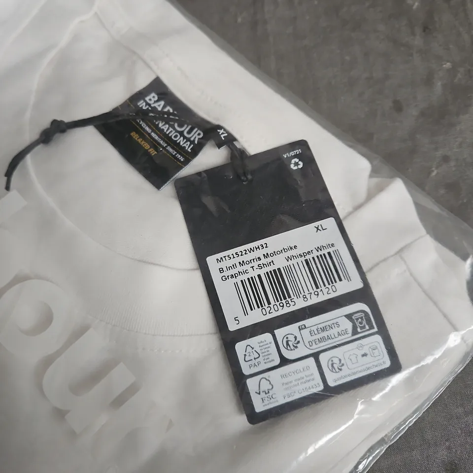 BARBOUR INTERNATIONAL MORRIS MOTORBIKE GRAPHIC T-SHIRT – WHISPER WHITE – XL