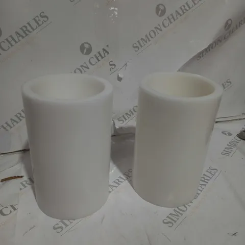 BOXED K BY KELLY HOPPEN SET OF PILLAR CANDLES WHITE 20CM