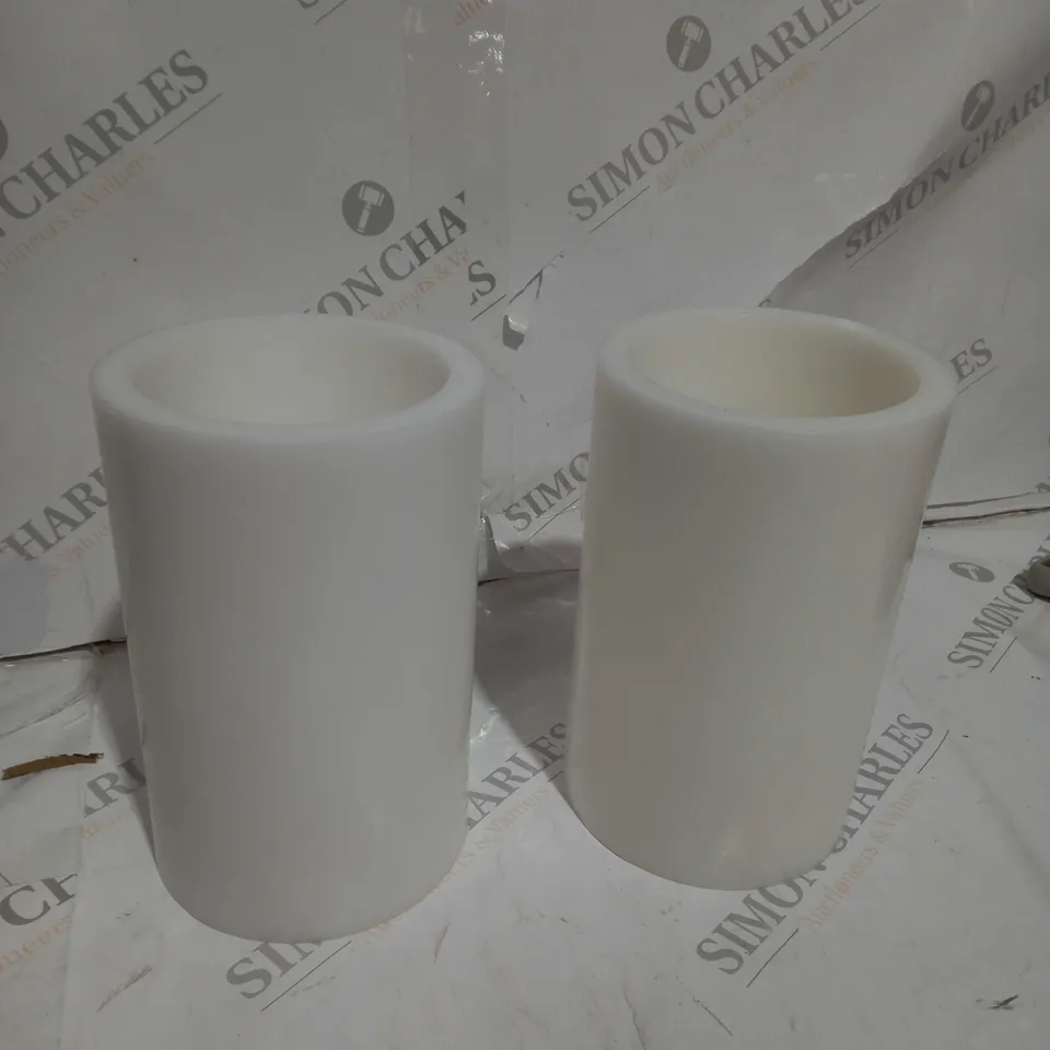 BOXED K BY KELLY HOPPEN SET OF PILLAR CANDLES WHITE 20CM