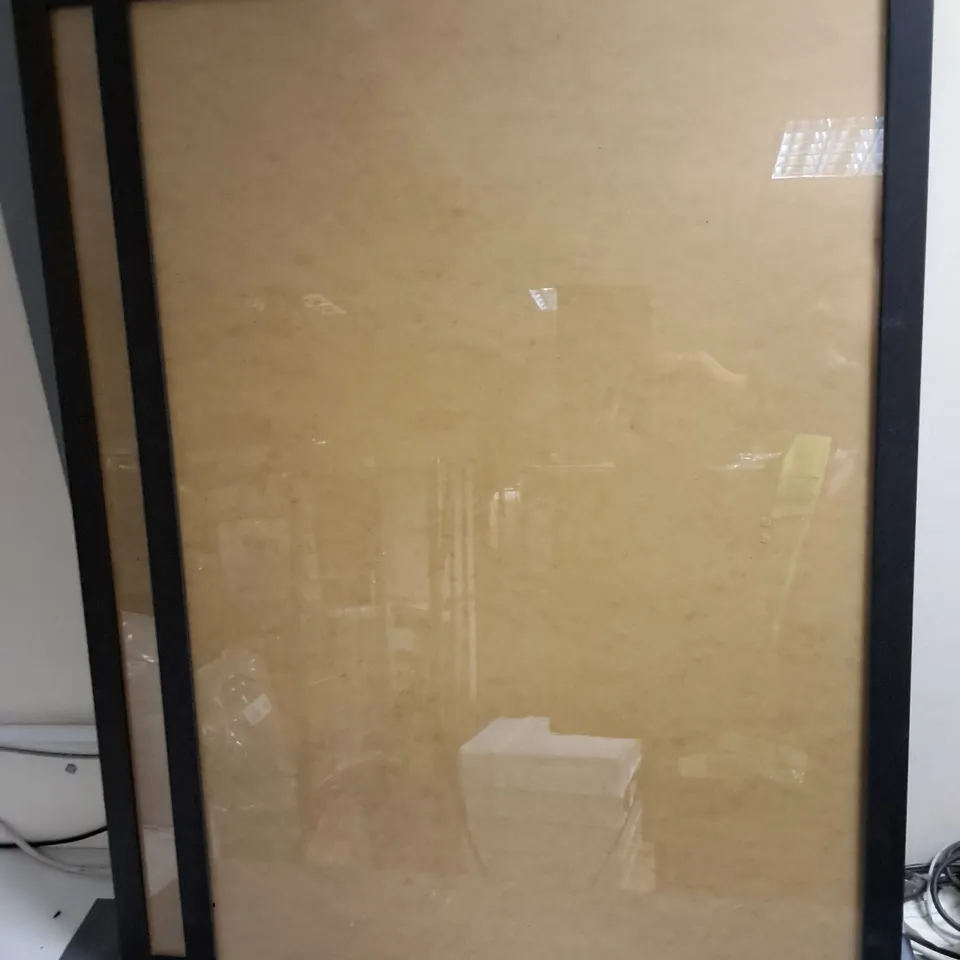 PAIR OF WOODEN PICTURE FRAMES IN BLACK - EACH 65X95CM