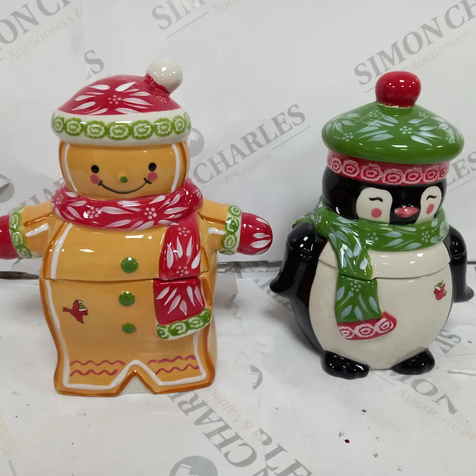 BOXED TEMP-TATIONS 180Z CHRISTMAS JAR GINGERBREAD & SNOWMAN