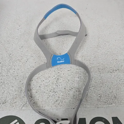 RESMED CPAP HEADGEAR STRAP – GREY WITH BLUE ACCENT