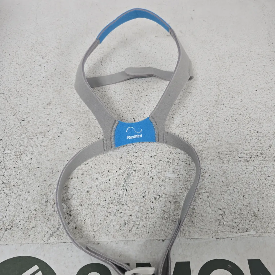 RESMED CPAP HEADGEAR STRAP – GREY WITH BLUE ACCENT